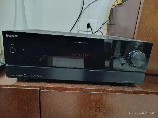 Receiver home 7.1 digital já 4k funcionando c/ antenas, controle e calibrador de canais