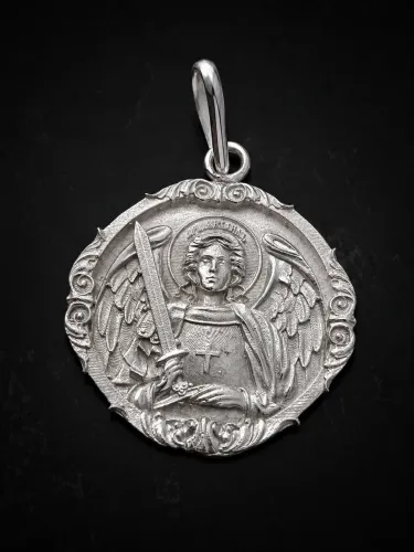 Medalha são Miguel Arcanjo em prata