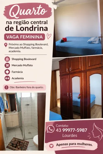 Quarto feminino, região central de Londrina