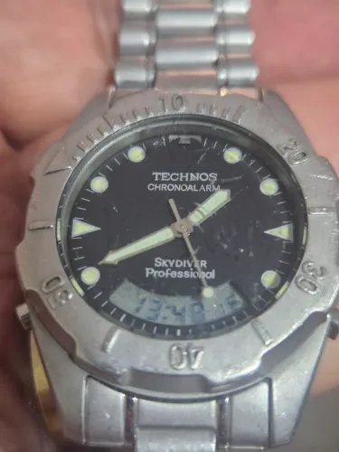 Relógio TECHNOS SKYDIVER CHRONOALARM 150 METROS - FUNCIONANDO