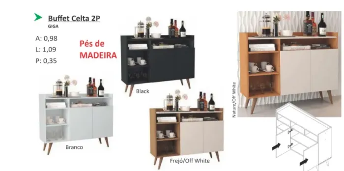 Aparador celta 2 portas - Promoção