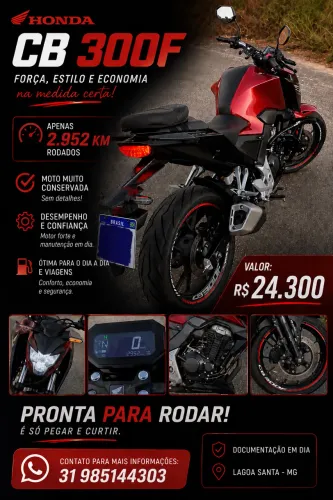 Honda CB 300F ABS 2025 - Apenas 2.952 km - Impecável!