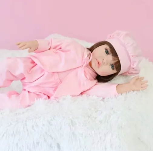Bebê reborn toda em silicone ( pode dar banho) acompanha acessórios 