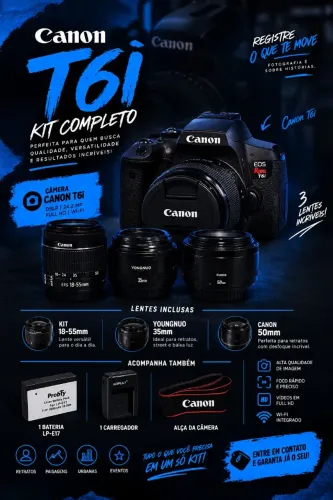 Canon T6i + Lentes (Troco Por IPhone)