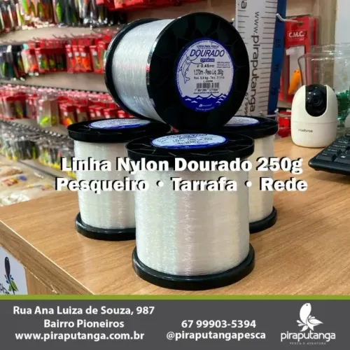 Linha Nylon Monofilamento Dourado 250g Pesqueiro Confecção de Tarrafa Rede