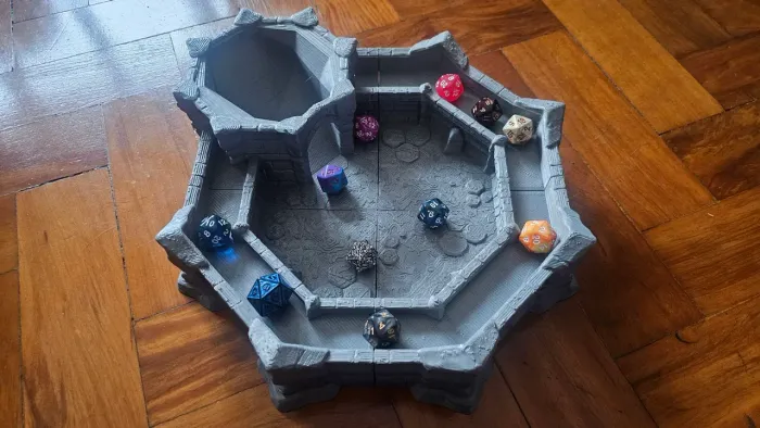 Bandeja / rolador de dados para RPG - Castelo medieval