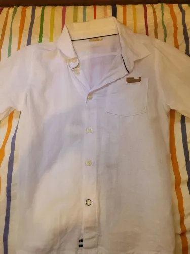 Camisa branca infatil de tecido milon