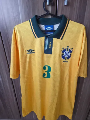 Camisa retrô amarela Brasil 1993 - Ricardo Rocha