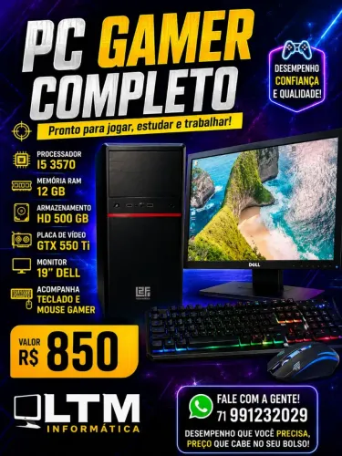 Pc gamer Completo de entrada.