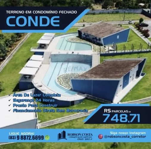 Terreno no Conde, em Condomínio Fechado
