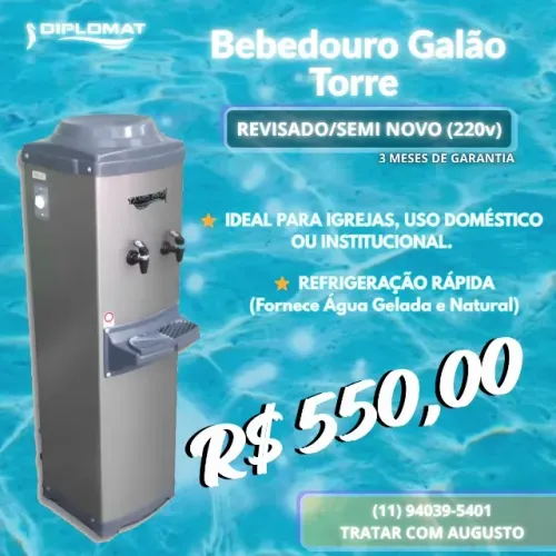 Bebedouro Galão Torre 220v (Semi-Novo) - Higienizado e Revisado!