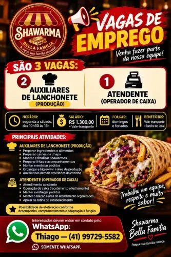 3 vagas de emprego