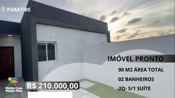 Casa com 2 dormitórios à venda por R$ 210.000,00 - Paratibe - João Pessoa/PB