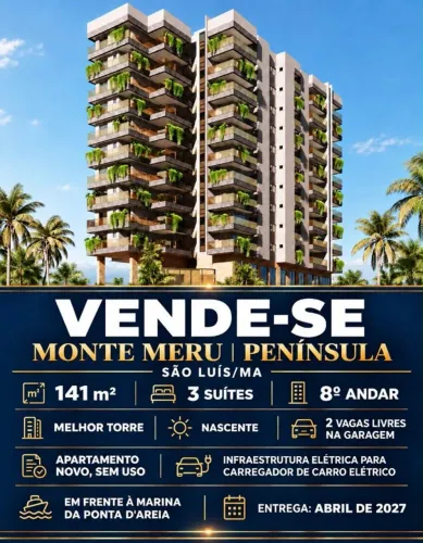 Vendo apartamento no Edifício Monte Meru, na Península, com 141 m2, 3 suítes.