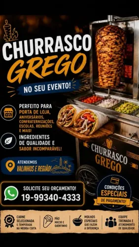 Churrasco grego no seu evento 