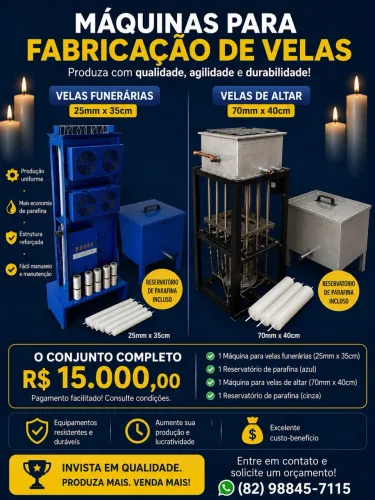 Conjunto para fábricação de velas de altar e funerárias