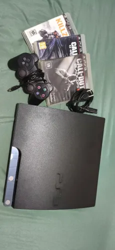 PS3 Slim Desbloqueado + Jogos + Controle - Ótimo Estado