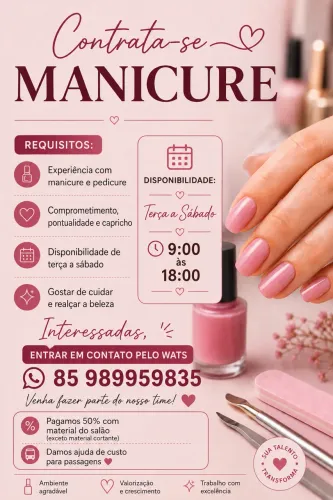 Contrata-se manicure