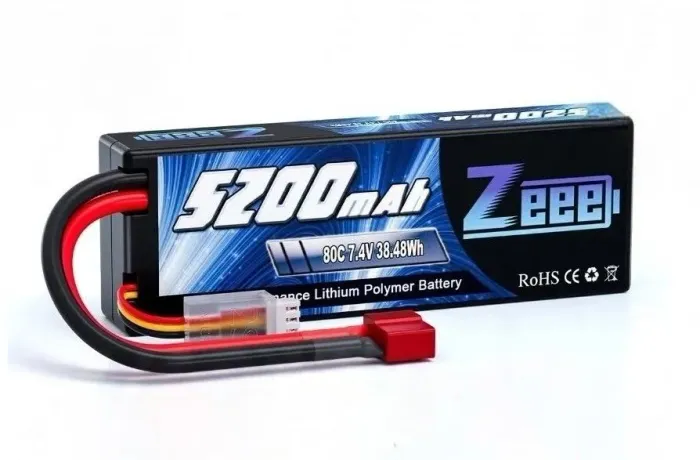 Bateria Lipo Zeee 2s 5200mah 80c Hard Case - Plug T