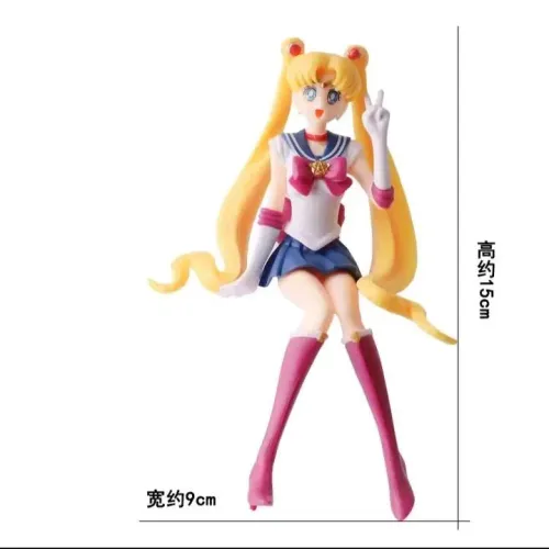 Boneca estatueta Anime Sailor moon em PVC modelo sentada