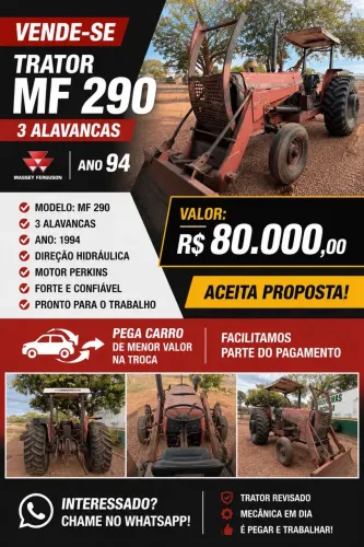 TRATOR MF 290 3 alavancas 