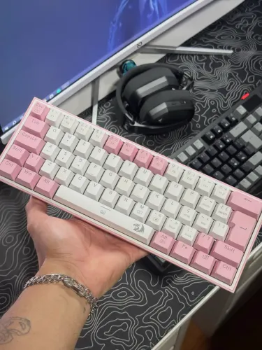 Teclado mecânico rosa 