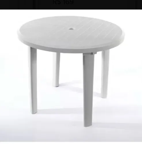 Mesa de plástico redonda branca