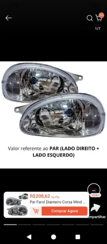 Par farol corsa 2001