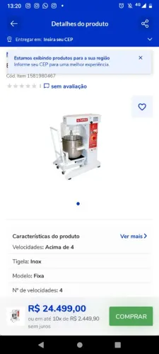 Batedeira industrial Gpaniz , 38 litros