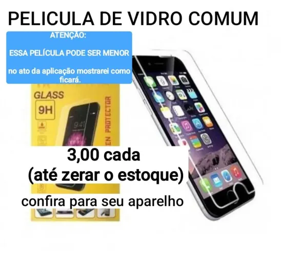 Película de Vidro Comum para Celular