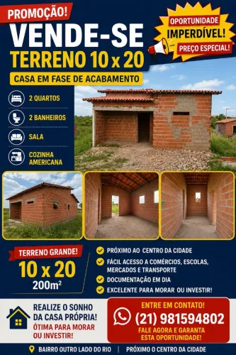 Casa em acabamento pronto para morar ou investir