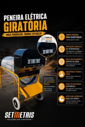 Peneira elétrica giratória