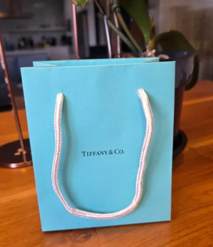Sacola de papel Tiffany tamanho 15cm X 13cm