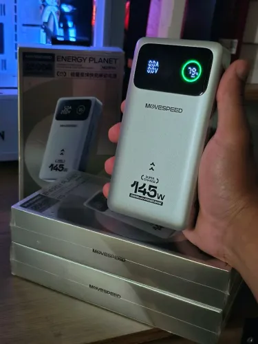 Power Bank Movespeed 145W 25000mAh - Carrega Notebook e MacBook - Display Digital