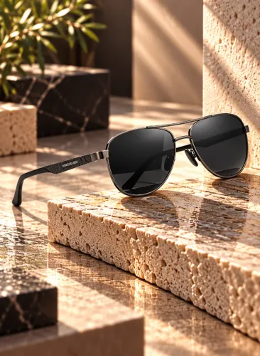 Óculos De Sol Aviador Masculino Kingseven Grafite Haste Carbono