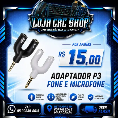 Adaptador Y P3 Fone e Microfone Knup