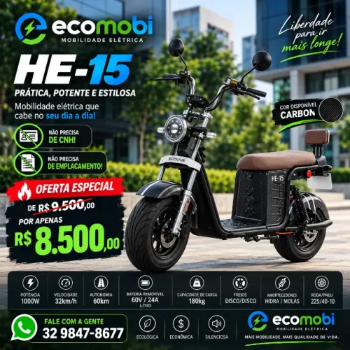 Moto Elétrica H15/X13 1000W | Nova | 21x