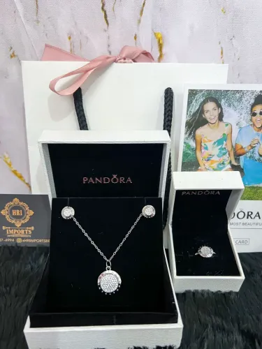Conjunto Pandora círculo pavé signature 