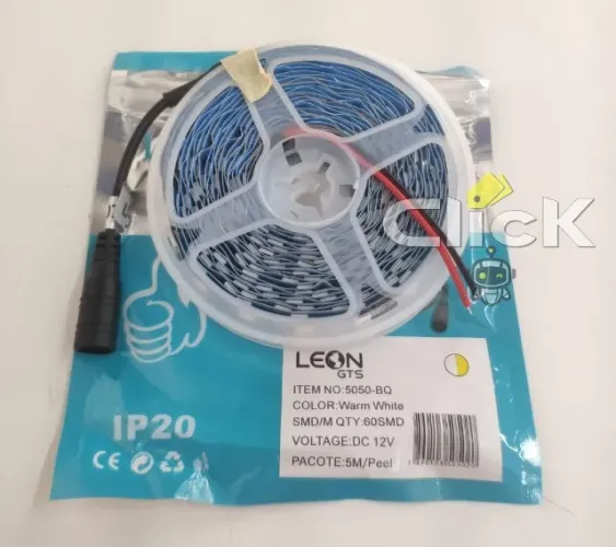Fita led branco quente 5m, entregamos e ac. cartões