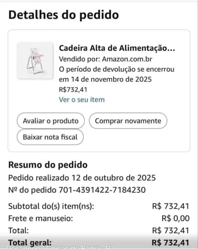 Cadeira Fisher Price Alimentação 