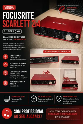 Interface de áudio Focusrite 2i4