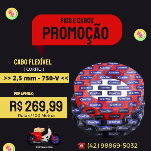 Cabos Elétricos 2,5 mm Flexível