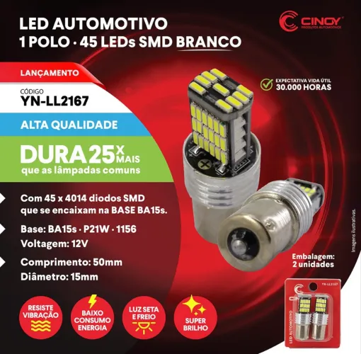 Led automotivo 1 polo ré ( par )