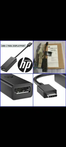 Adaptador USB-C para DisplayPort 1.2 - Original HP - 4K 60Hz e 1080p 240Hz