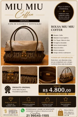 Bolsa MIU MIU Coffeer - Original