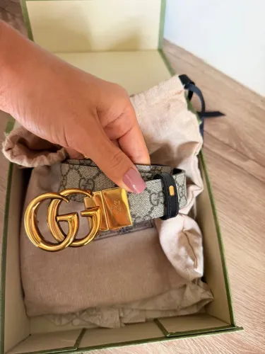 Cinto Gucci Marmont Dupla Face