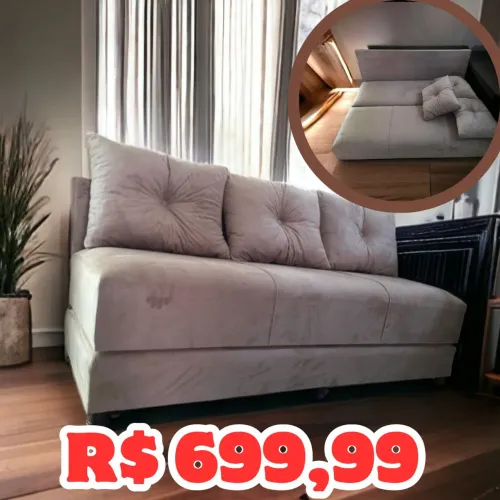 SOFÁ CAMA útil, barato e MODERNO! R$ 699,99
