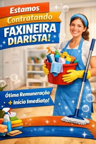 Vaga para Faxineira Diarista