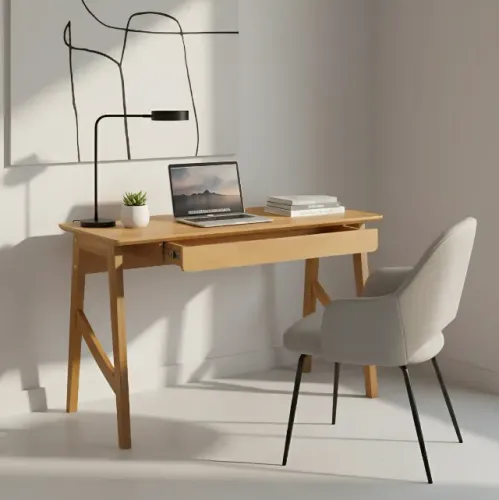 Mesa Escritório com Gaveta Patrimar Móveis Taurus Cor Cinamomo (Escrivaninha, Home Office)