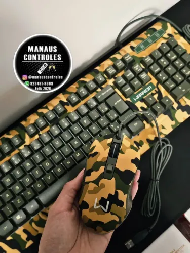 Kit Teclado e Mouse Gamer Warrior.